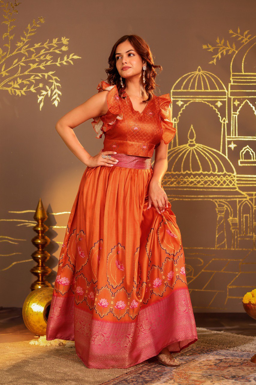 Regal Banarasi Lehenga Set with Designer Blouse – A Perfect Blend of Tradition & Glamour