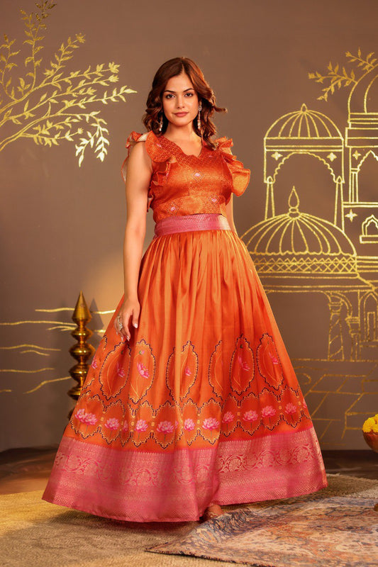 Regal Banarasi Lehenga Set with Designer Blouse – A Perfect Blend of Tradition & Glamour