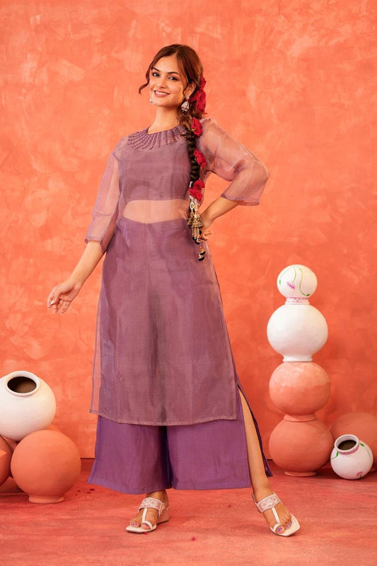 Ethereal Lavender Kurti: A Perfect Blend of Grace and Glamour