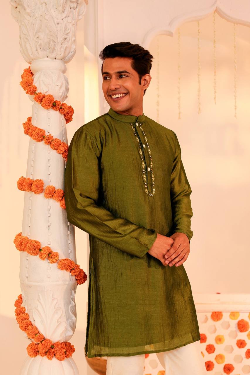 Stylish and Comfortable Green Kurta Pajama for Men