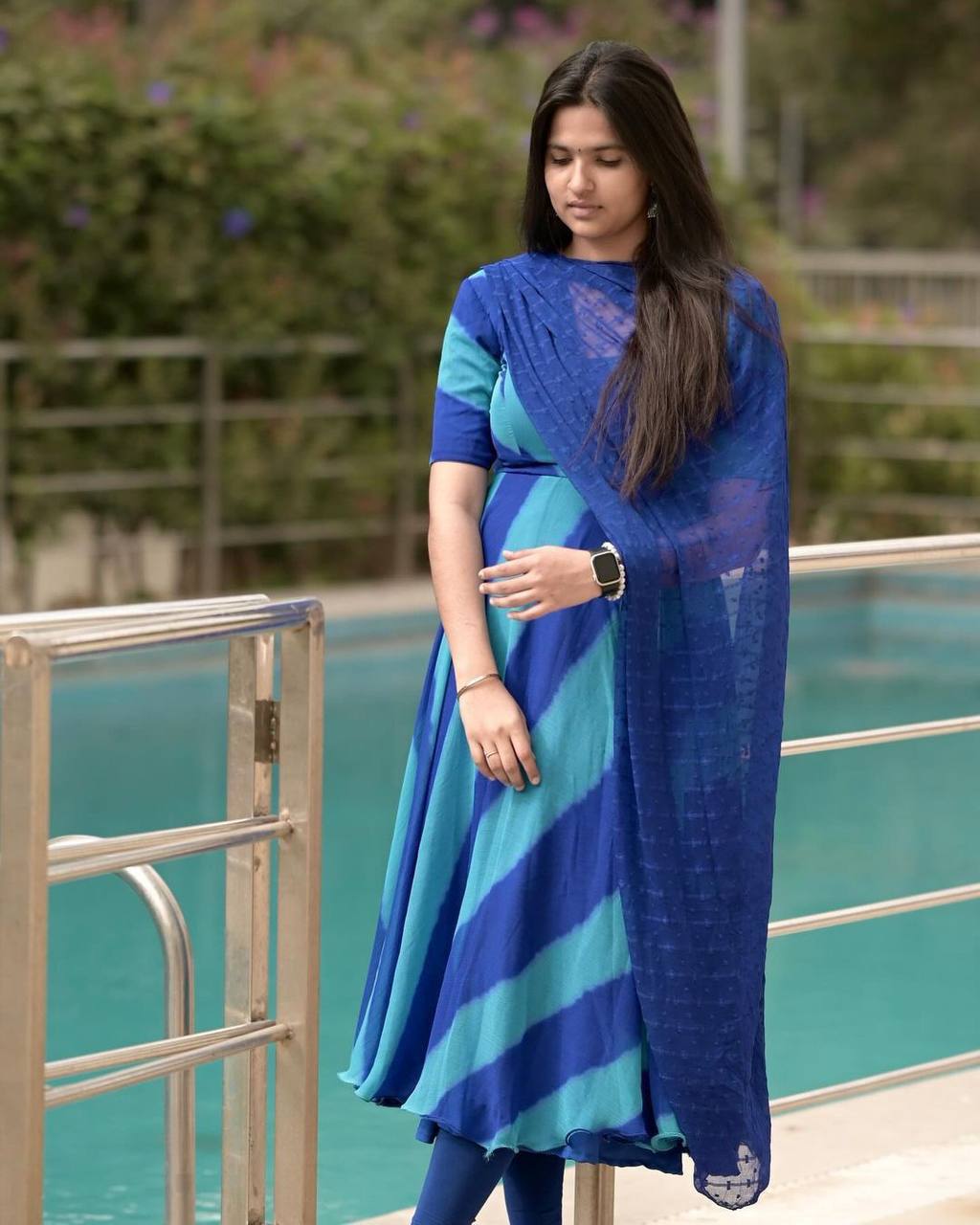 "Elegant Leheriya Georgette Dress with Chiffon Butti Dupatta – Embrace Effortless Charm"